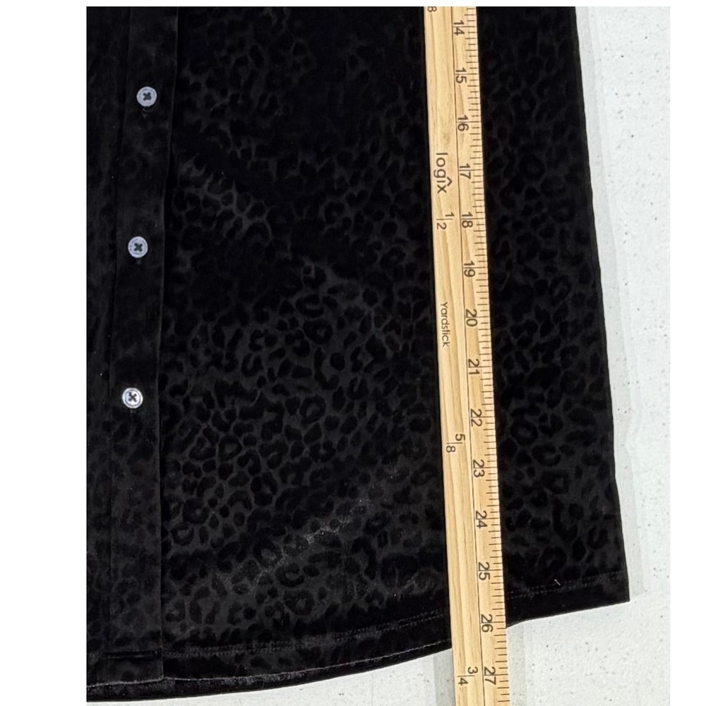 Lands End Button Down Tunic Size XS Black Velvet Leopard Animal Print New NWT‎ - Picture 5 of 8